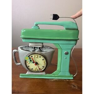 Allen Designs "Mix It Up" Vintage Green Mixer Clock Pendulum Cupcake Works